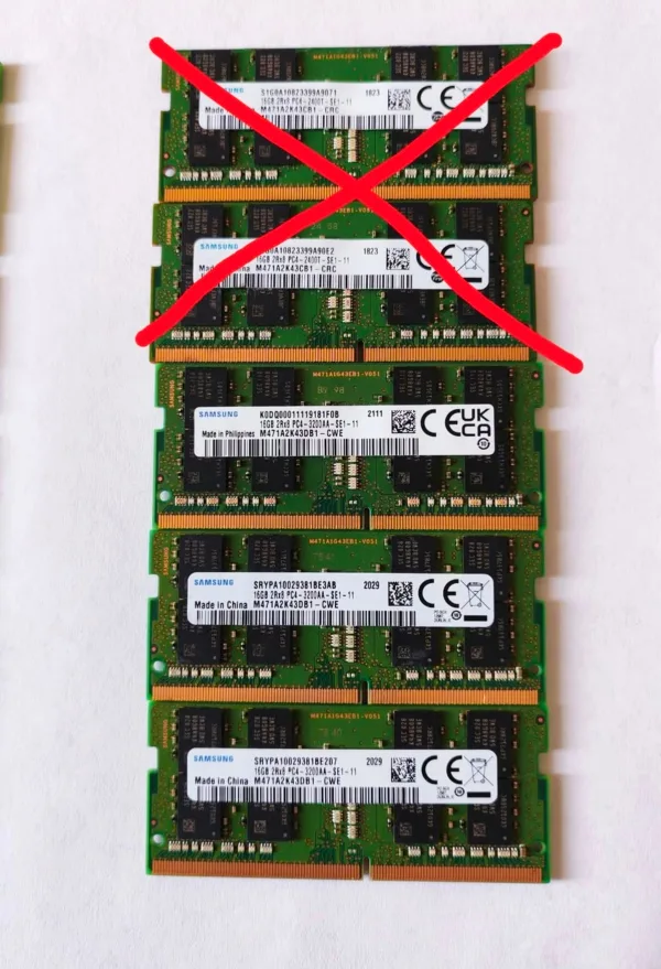 LOTS of 8 SAMSUNG DDR4 Laptop Rams (3x16Gb) (5x8Gb) image indicator(2)