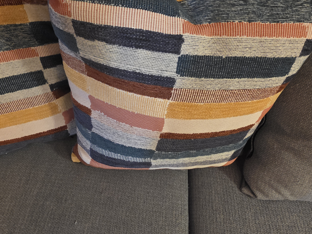 Moving sale .Light Teal Sofa with Throw Pillows - photo 4