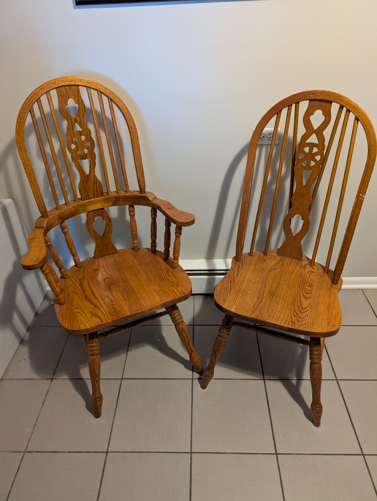 Pair of Wooden Windsor Chairs