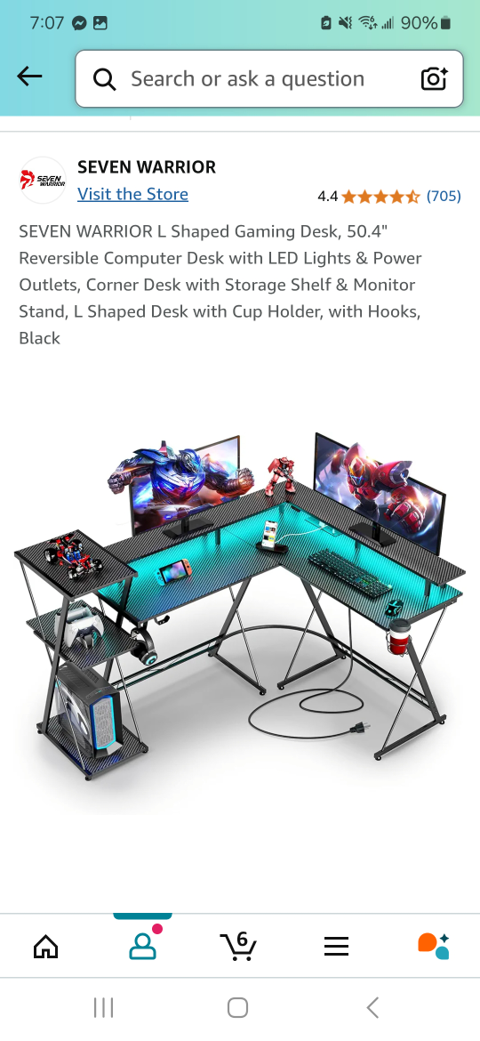 Seven Warrior L-Shaped Gaming Desk