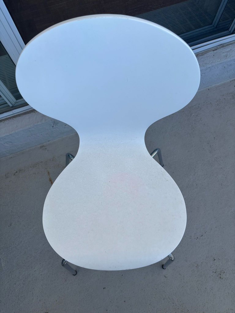 White Chair with Chrome Legs