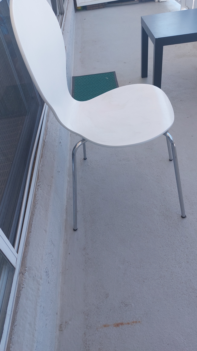 White Chair with Chrome Legs - photo 2