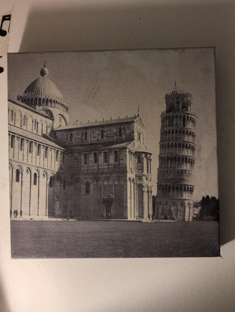Sepia-toned Canvas Print of the Leaning Tower of Pisa