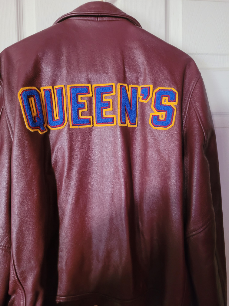 Burgundy Leather Queens Jacket  Size Small