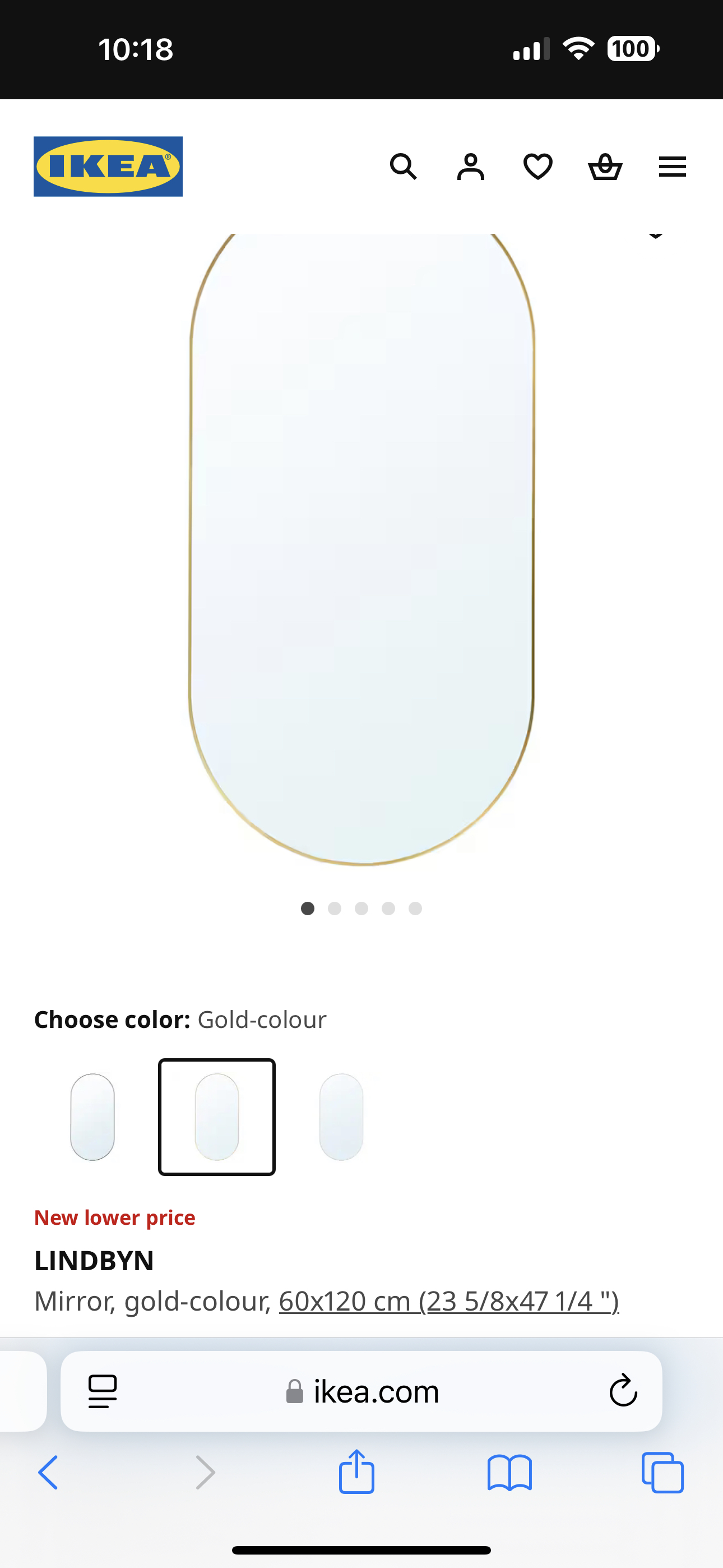 **** MOVING SALE**** IKEA LINDBYN MIRROR - GOLD - photo 2