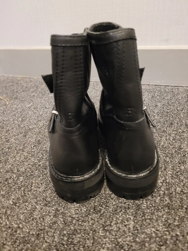 Banana Republic Black Leather Buckle Boots image indicator(3)