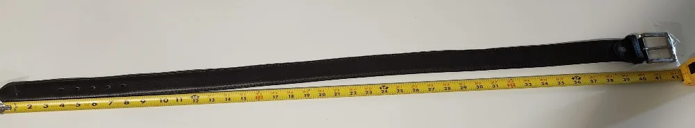 Men's Brown Leather Belt with Silver Buckle image indicator(2)