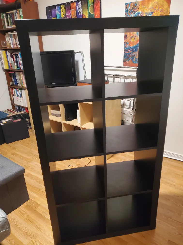 IKEA Kallax 2x4 Shelving Unit - Black-Brown