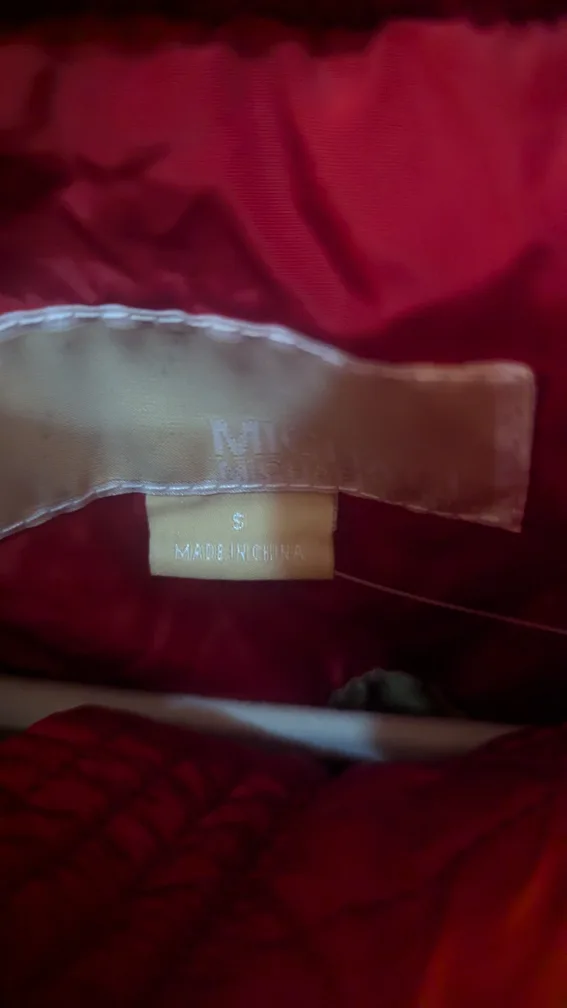 Michael Kors Red Quilted Jacket Size Small image indicator(4)