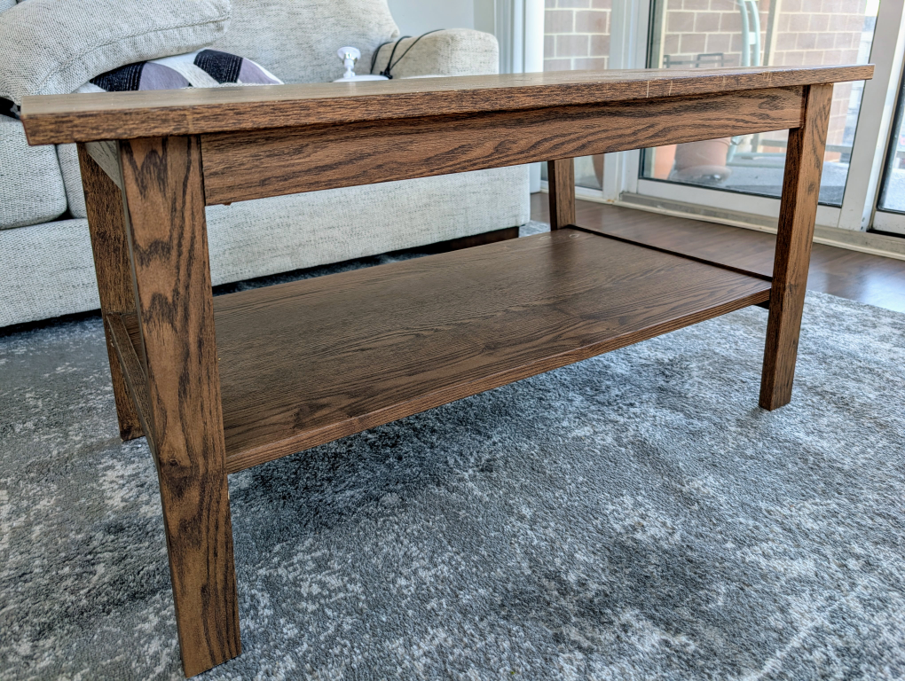 Ikea Lunnarp - Dark Brown Wooden Coffee Table with Shelf