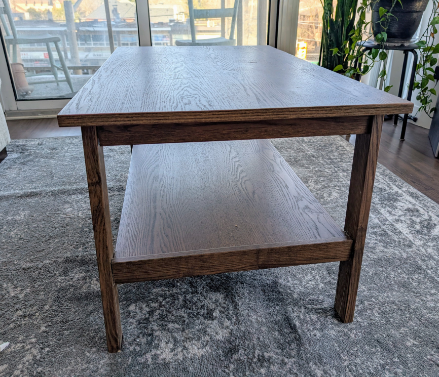 Ikea Lunnarp - Dark Brown Wooden Coffee Table with Shelf - photo 3