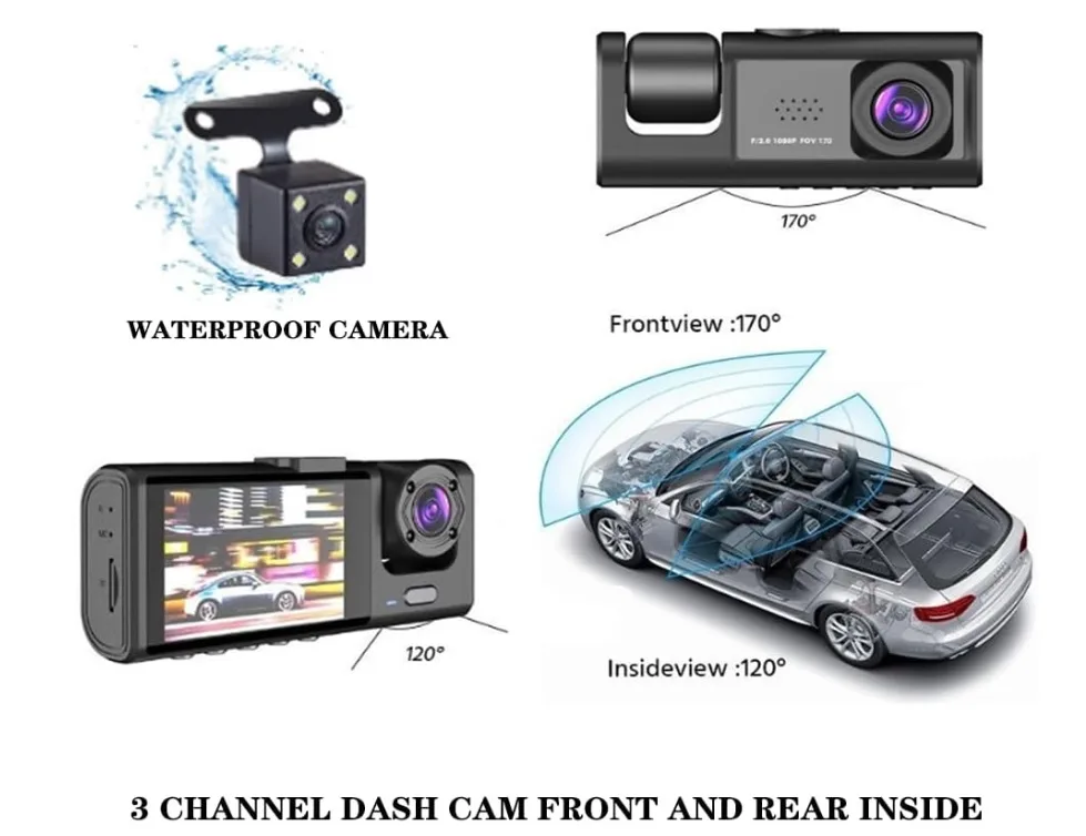 triple dash cam 1080p - brand new image indicator(2)