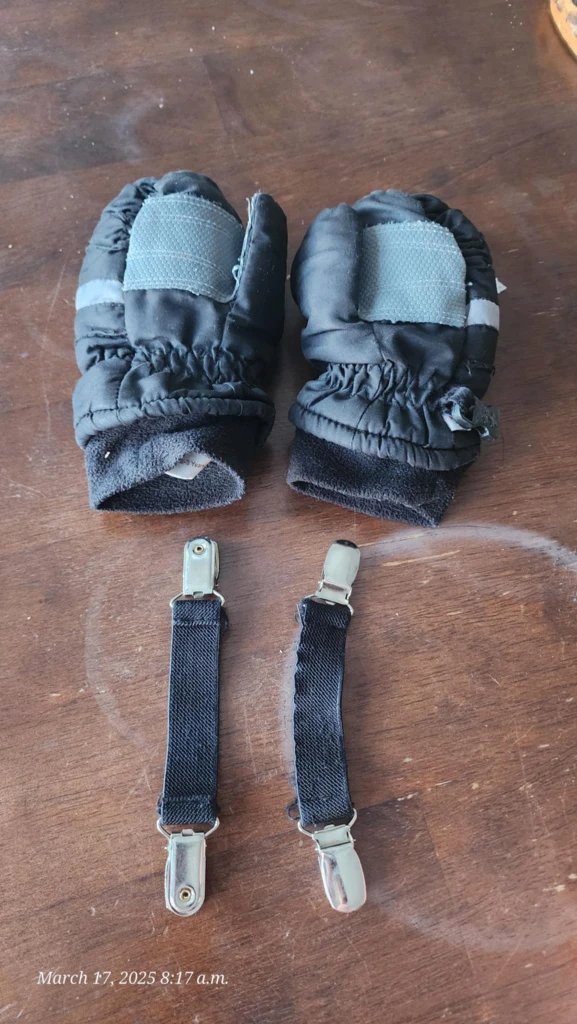 Kids' Black Winter Mittens with Attached Wrist Straps - photo 4