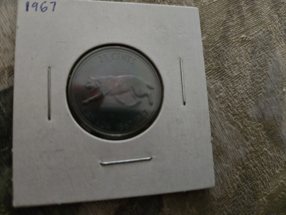 1967 Canadian 25-Cent Coin