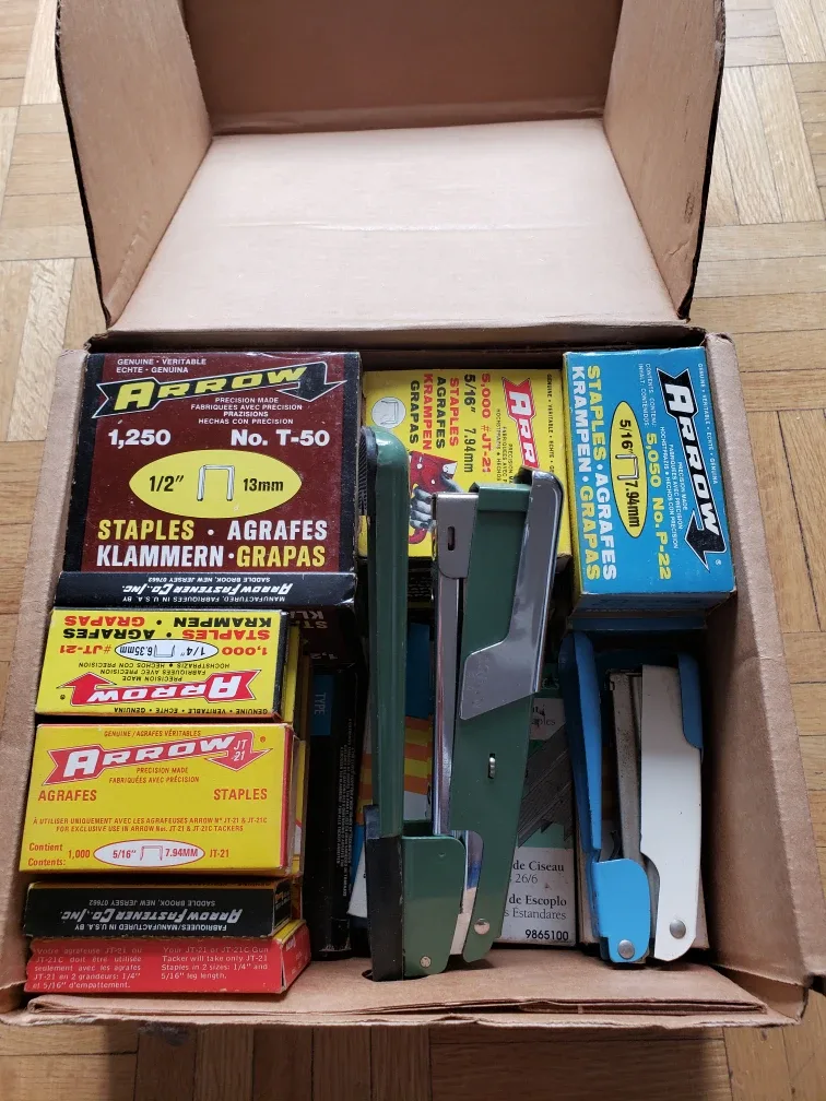 Vintage Arrow Staplers and Staples Bulk Lot image indicator(5)