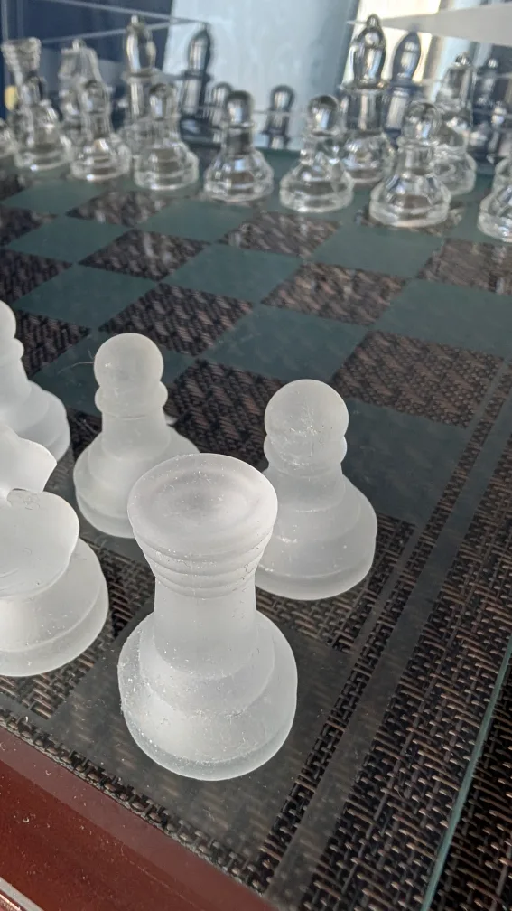 Glass Chess Set/Backgammon board (missing pieces) #freecycle image indicator(2)