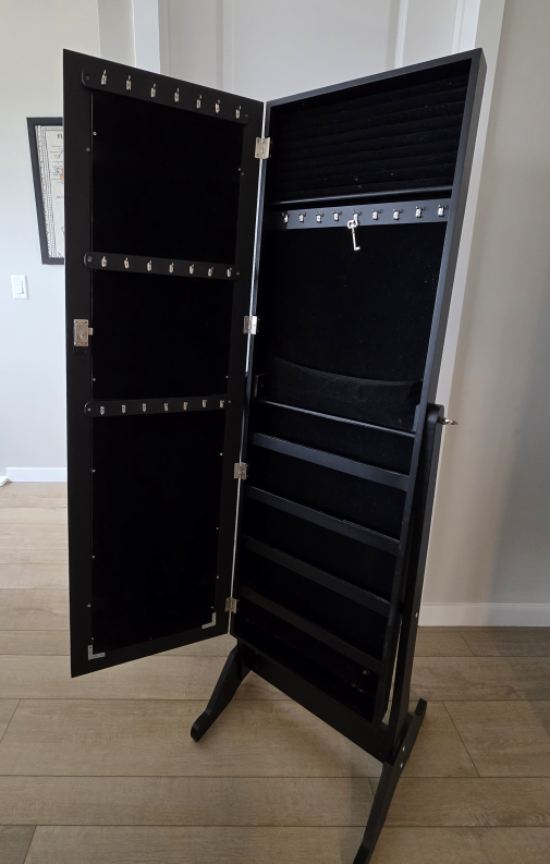Full Length Freestanding Black Jewellery Armoire Mirror - photo 2