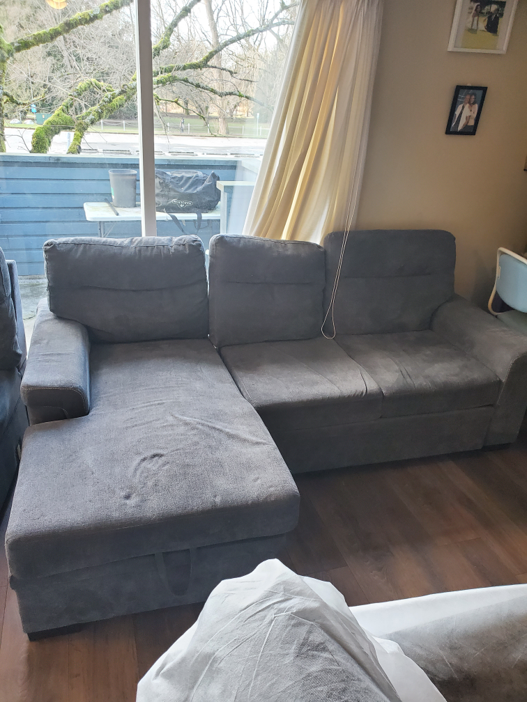 Grey Sectional Sofa with Chaise Lounge - photo 3