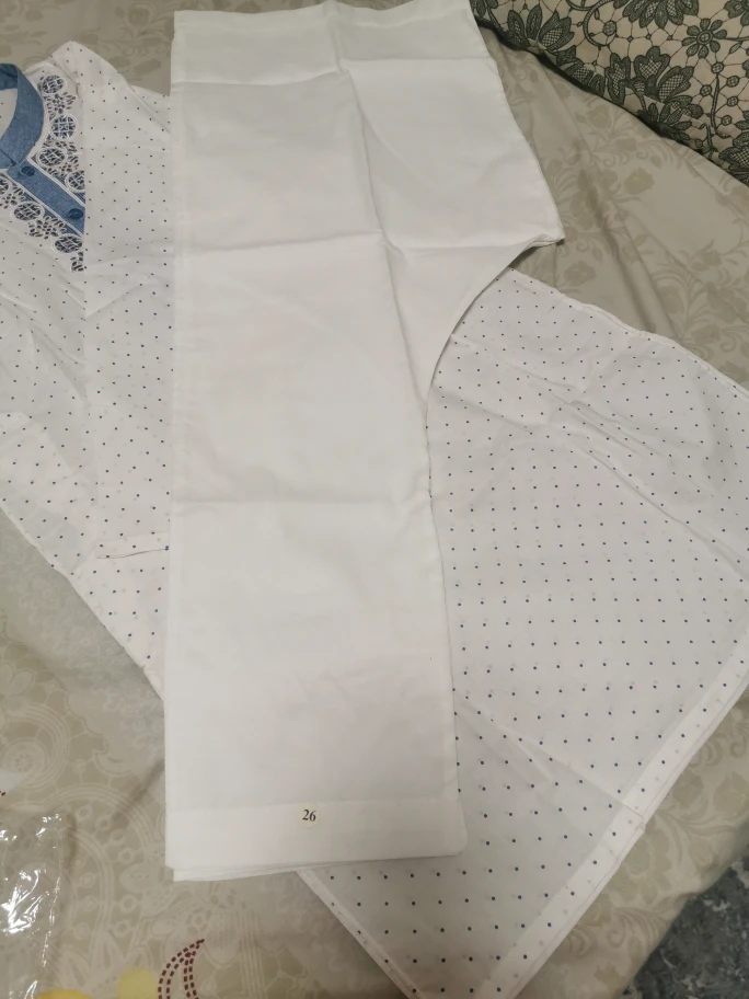 Men's White Kurta Pajama Set, Size 12 - photo 5