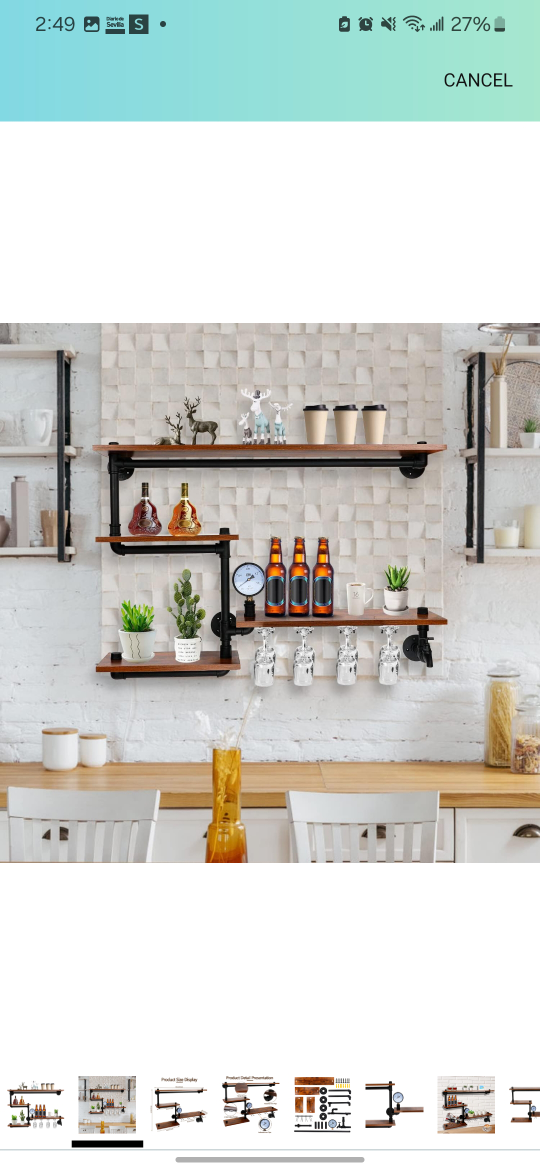 Industrial Pipe Shelving Unit - Wall Mounted - photo 3