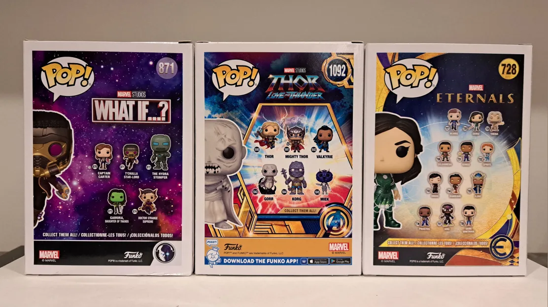 Marvel Funko Pop! T'Challa Star-Lord, Gorr, and Sersi image indicator(3)