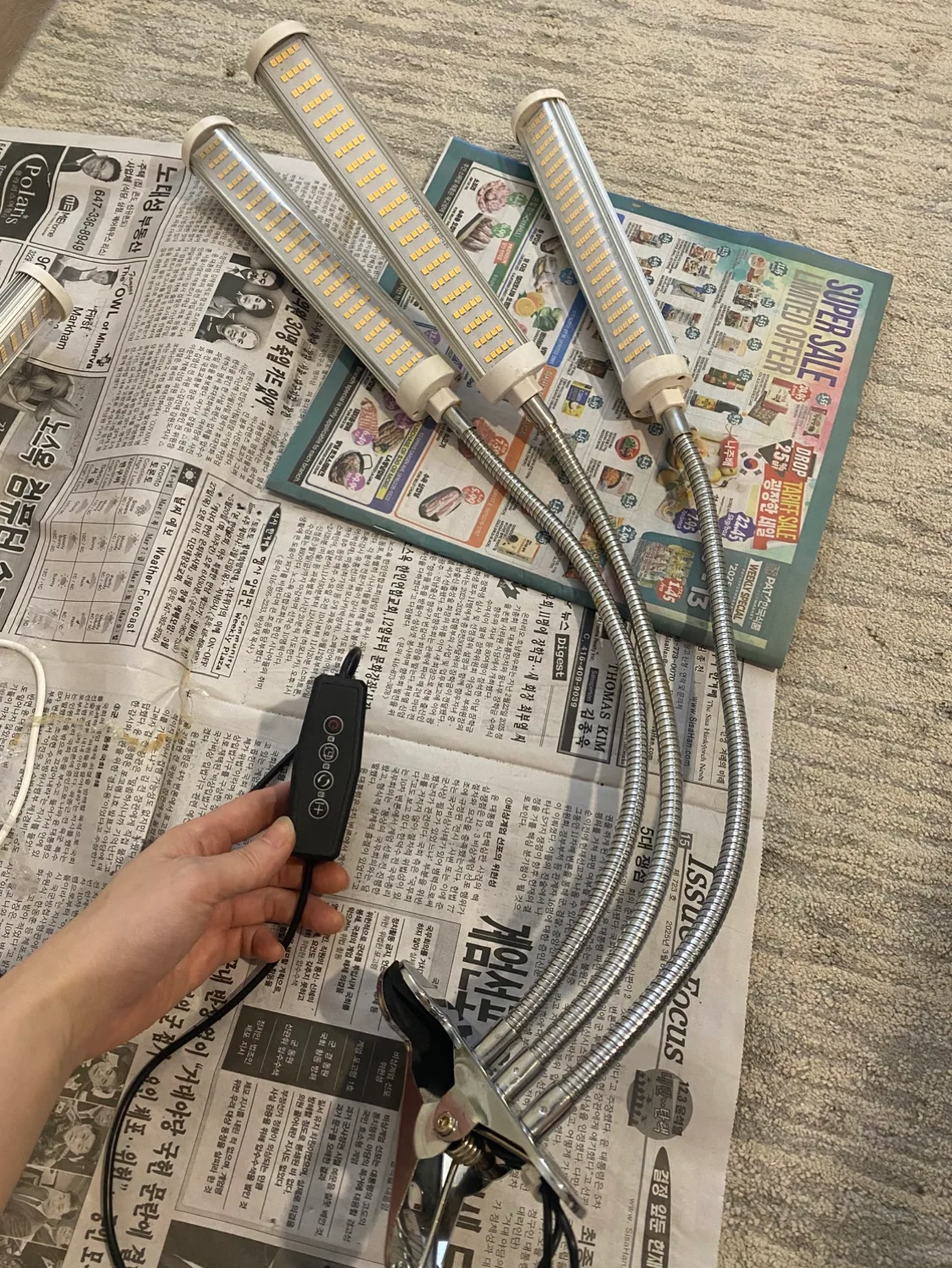 Triple Gooseneck LED Grow Light with dimmer and timer image indicator(6)