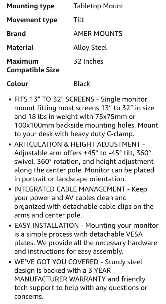 Single LCD Monitor Desk Mount Stand image indicator(3)