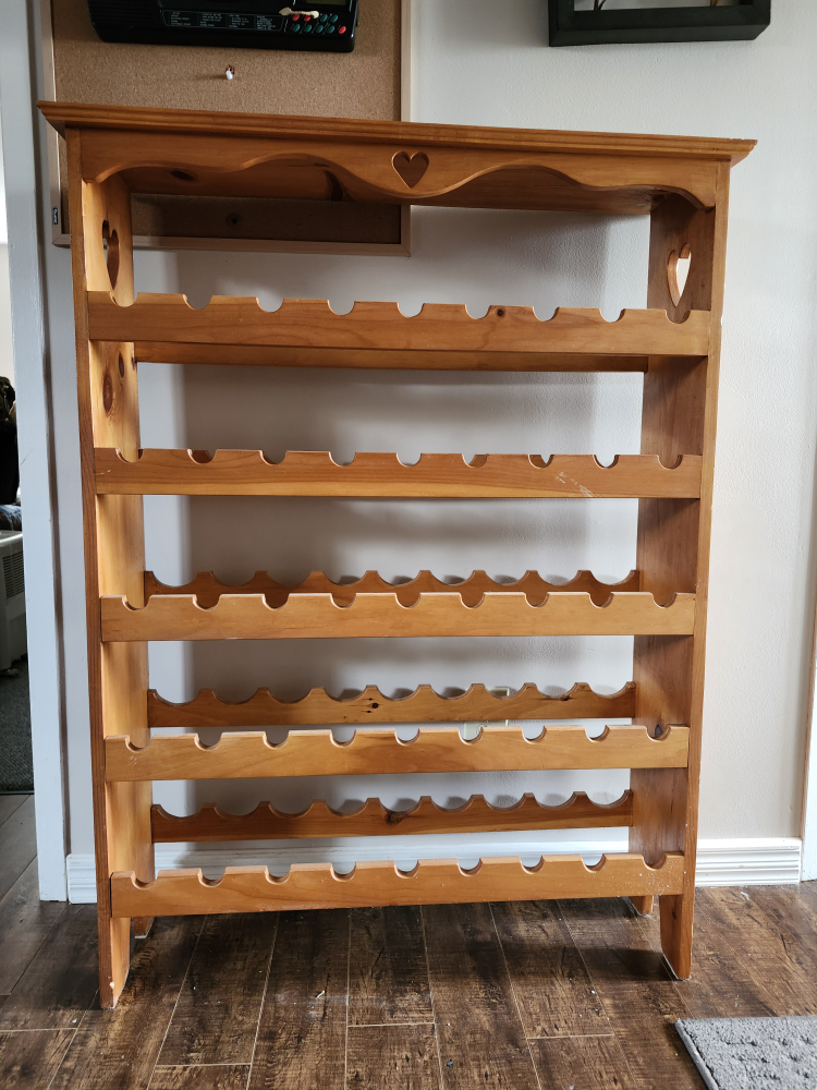 Wooden Wine Rack with Heart Cutouts - photo 3