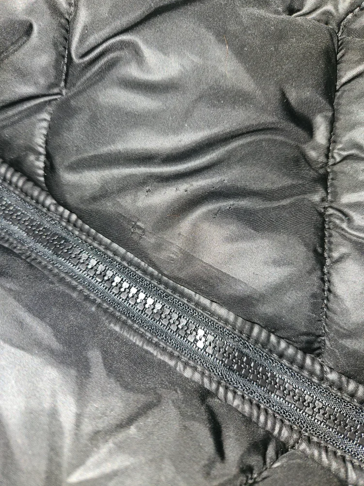 Women's Black Puffer Jacket with Faux Fur Hood image indicator(4)