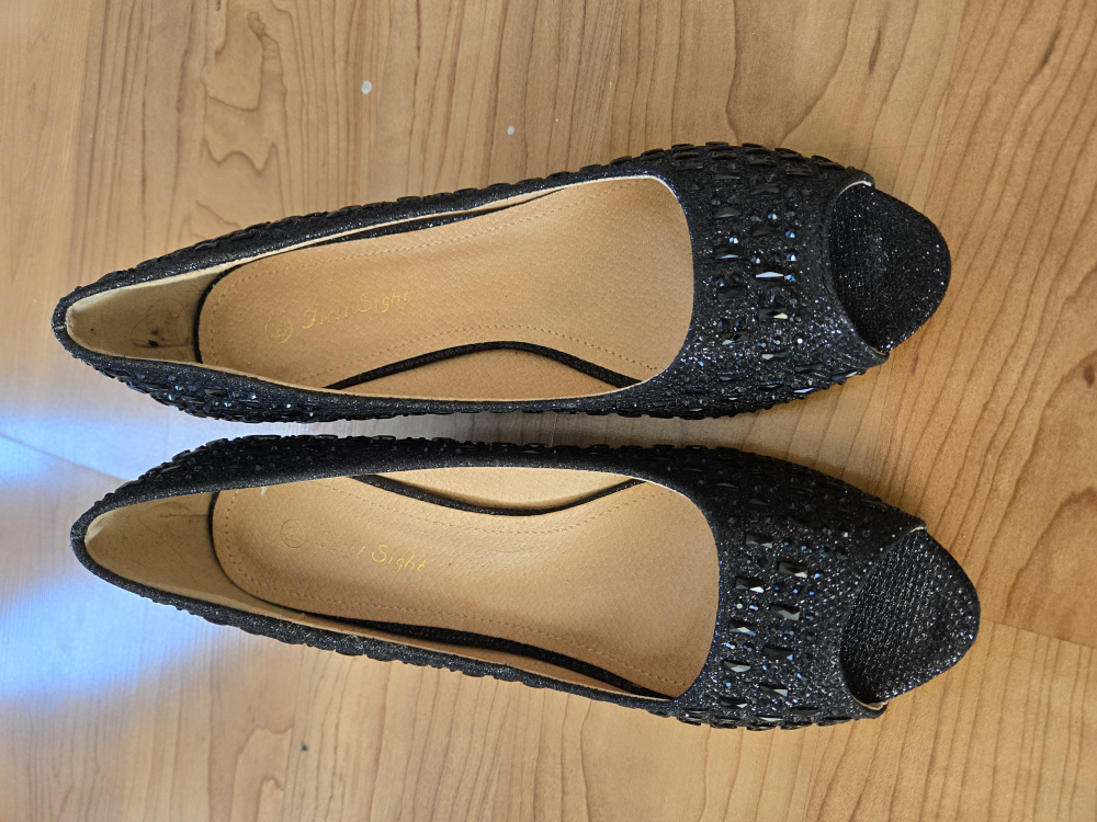 new black open toe wedge heels - photo 3