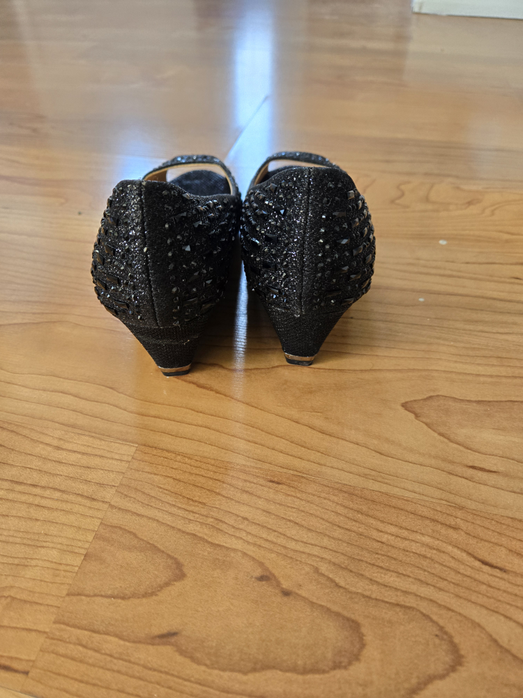 new black open toe wedge heels - photo 4