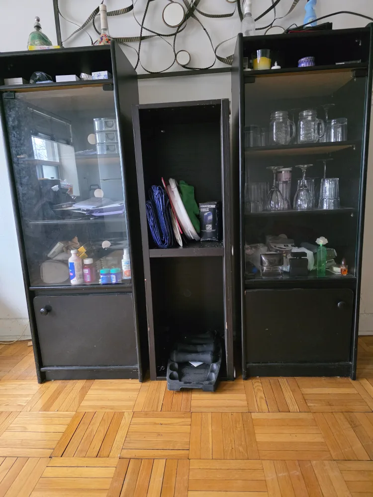 2 matching Black Display Cabinet and cabinet/tv stand thumbnail