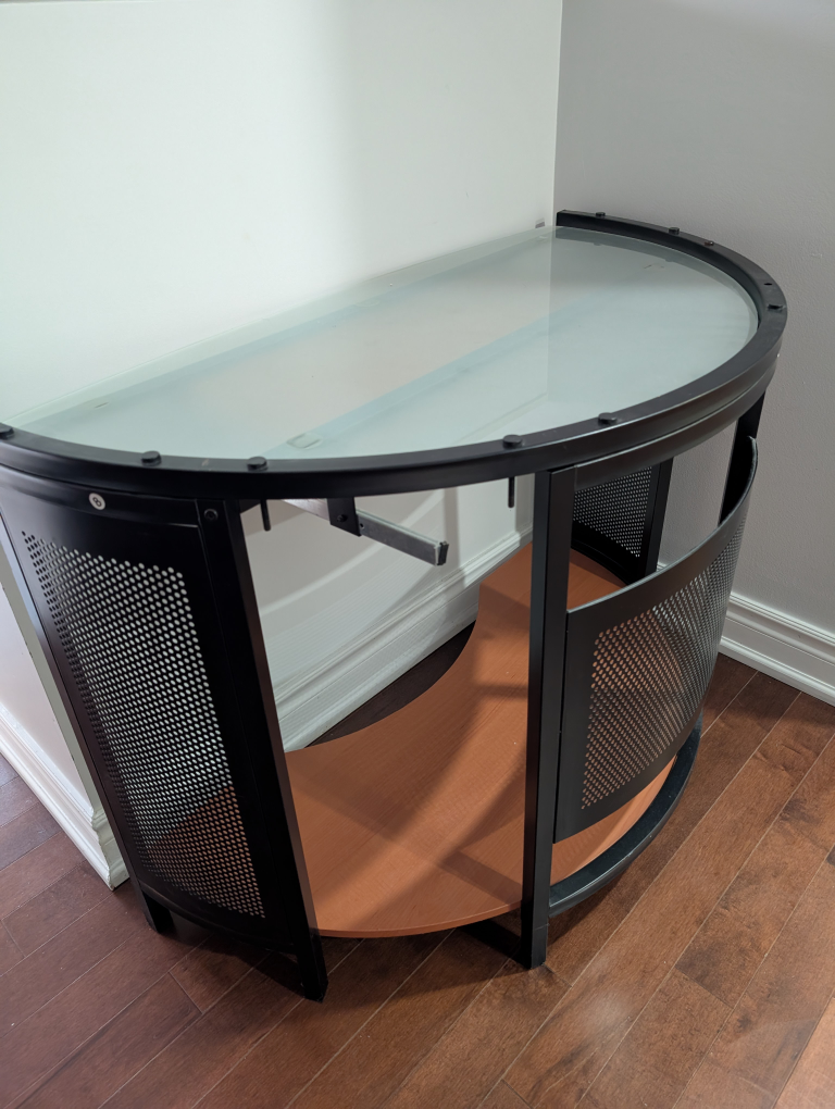 Corner Computer Desk with Glass Top #freecycle