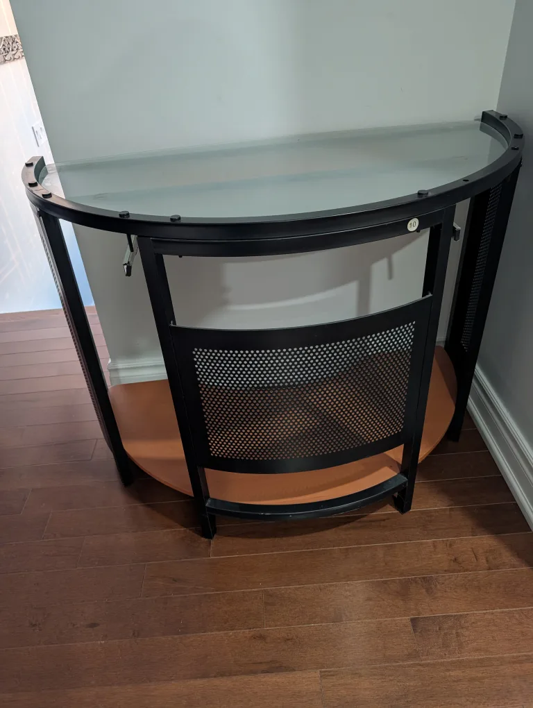 Corner Computer Desk with Glass Top #freecycle image indicator(2)