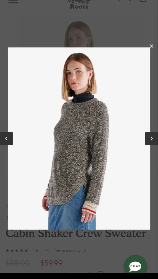 Roots Cabin Shaker Crew Sweater image indicator(2)