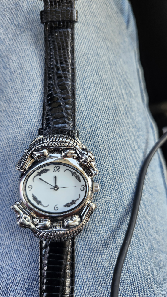 Unique Alligator Watch with Genuine Leather Band