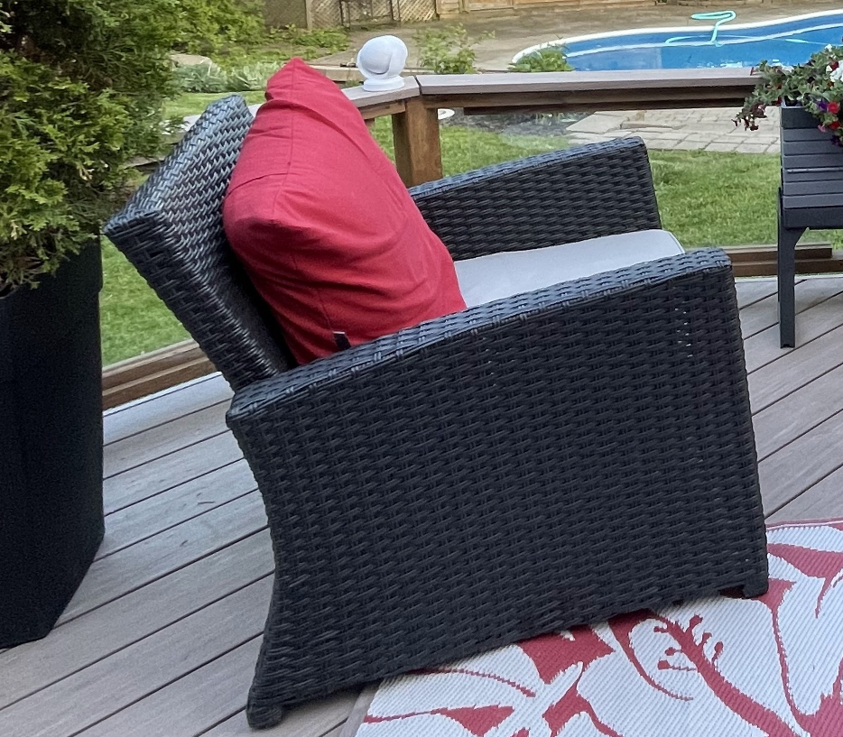 Outdoor Patio Furniture Set - 2 Chairs and Grey Cushions