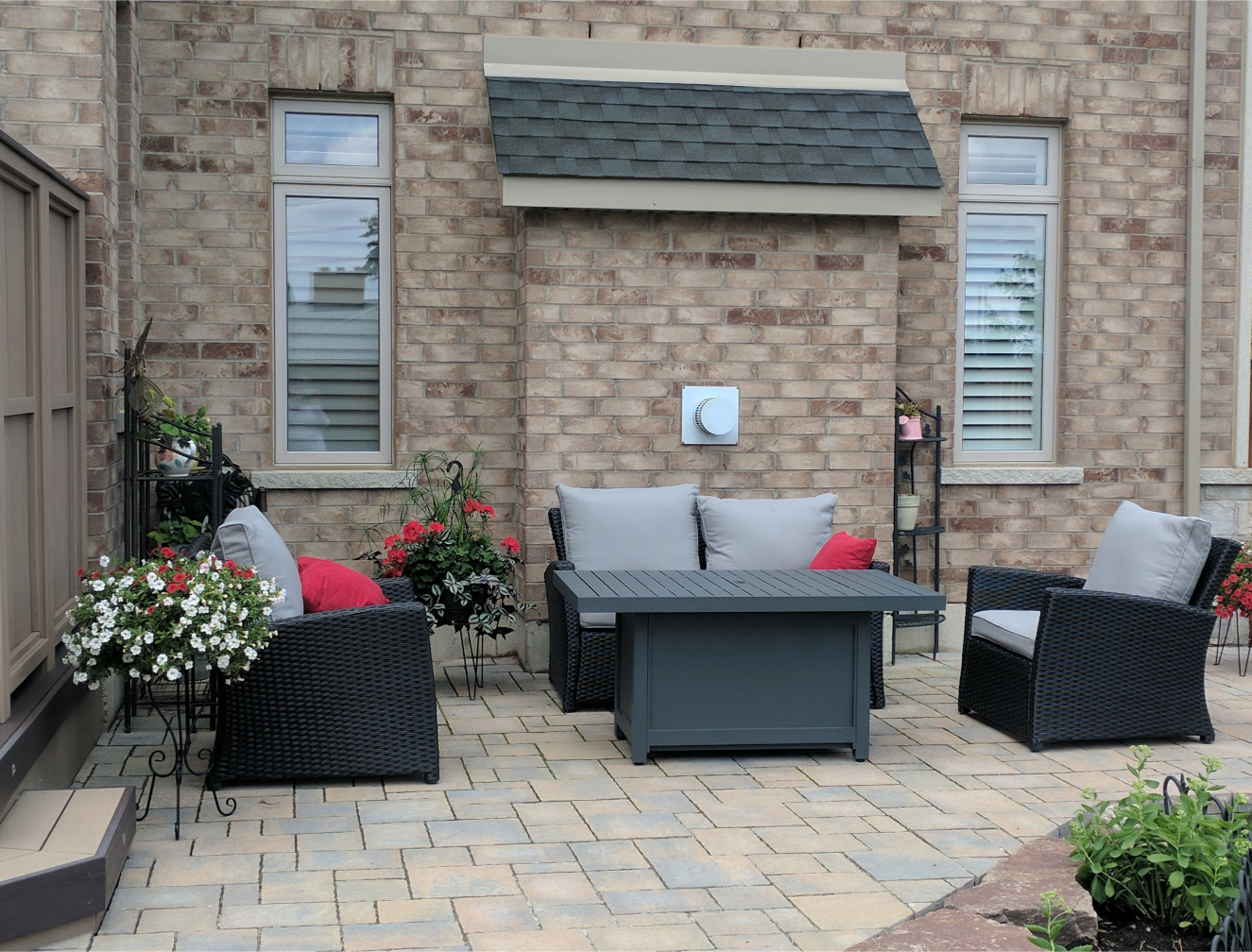 Outdoor Patio Furniture Set - 2 Chairs and Grey Cushions - photo 2
