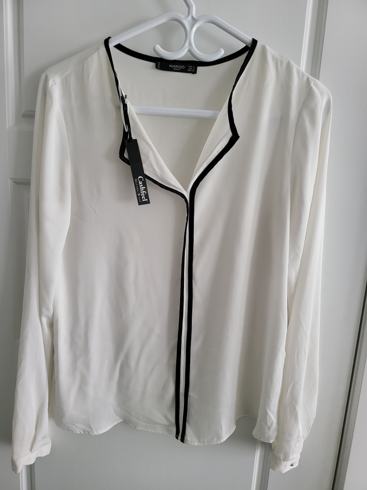 Mango Basics Women's White Blouse Size Small
