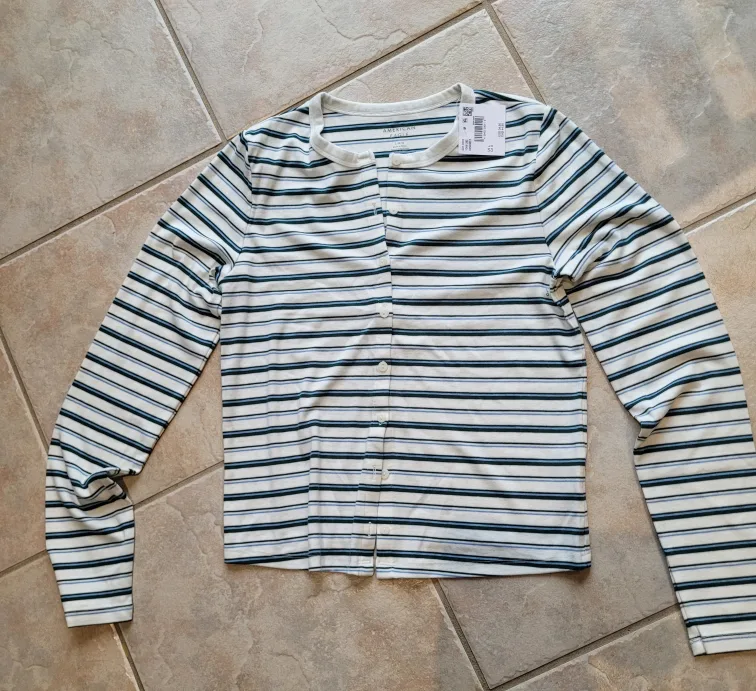 American Eagle Striped Cardigan - Size Large image indicator(3)