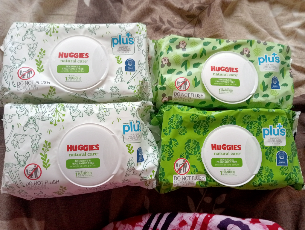 4 Packs Huggies Natural Care Plus Wipes