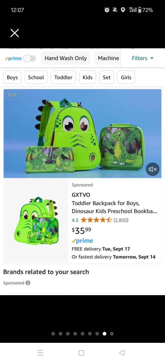 Kids Dinosaur Backpack and Lunch Bag Set image indicator(8)