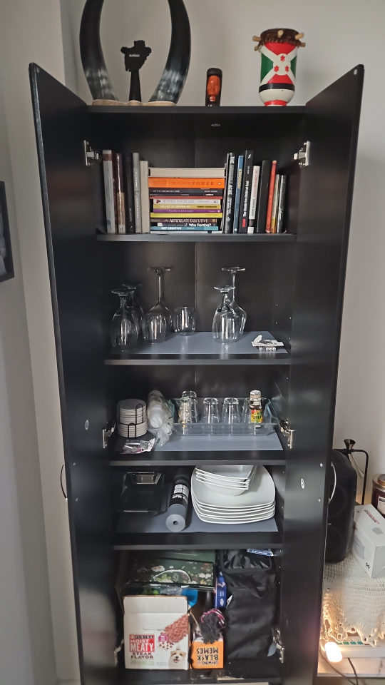 Black Wooden Storage Cabinet