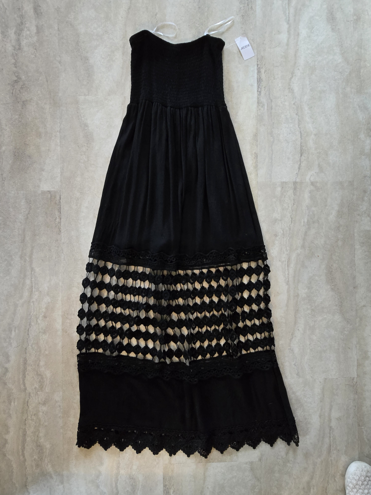 New Black Maxi Dress with Lace Detail