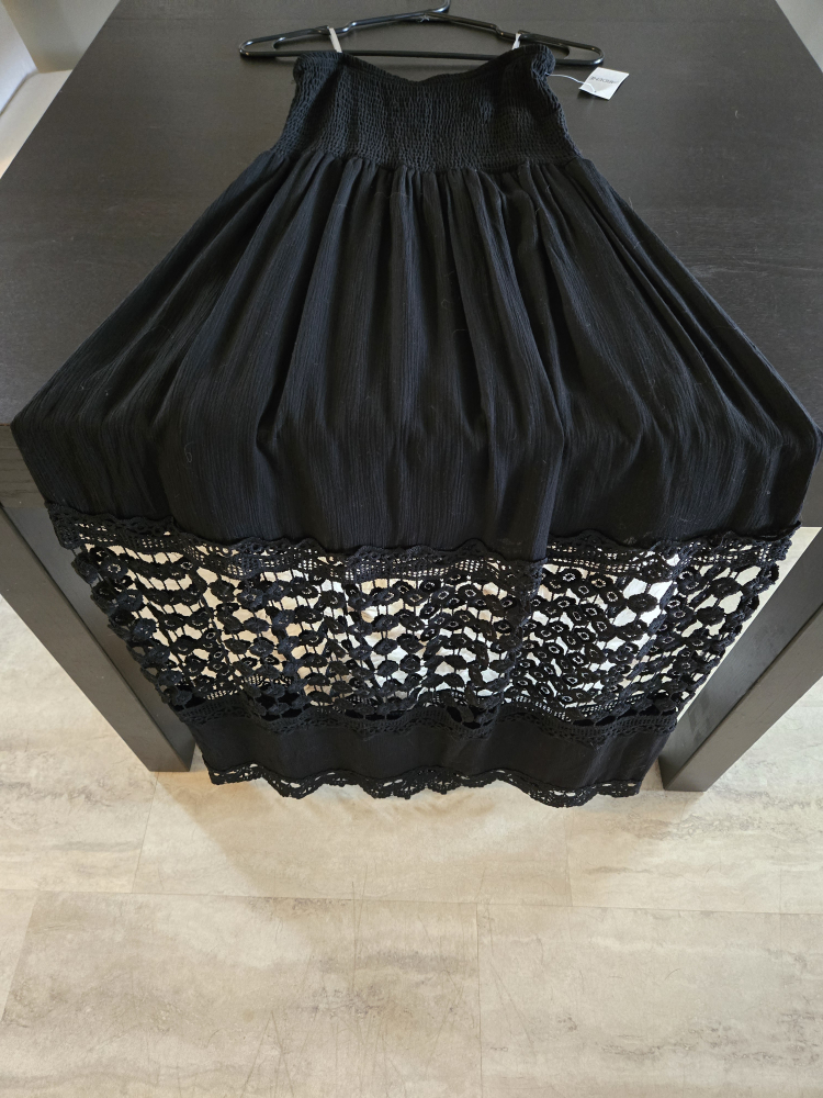 New Black Maxi Dress with Lace Detail - photo 4