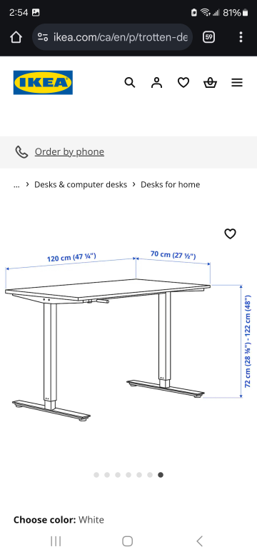 IKEA TROTTEN White Standing Desk - photo 4