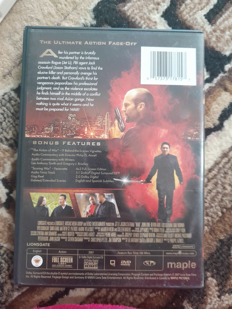 War (2007) DVD - Jet Li & Jason Statham - photo 3