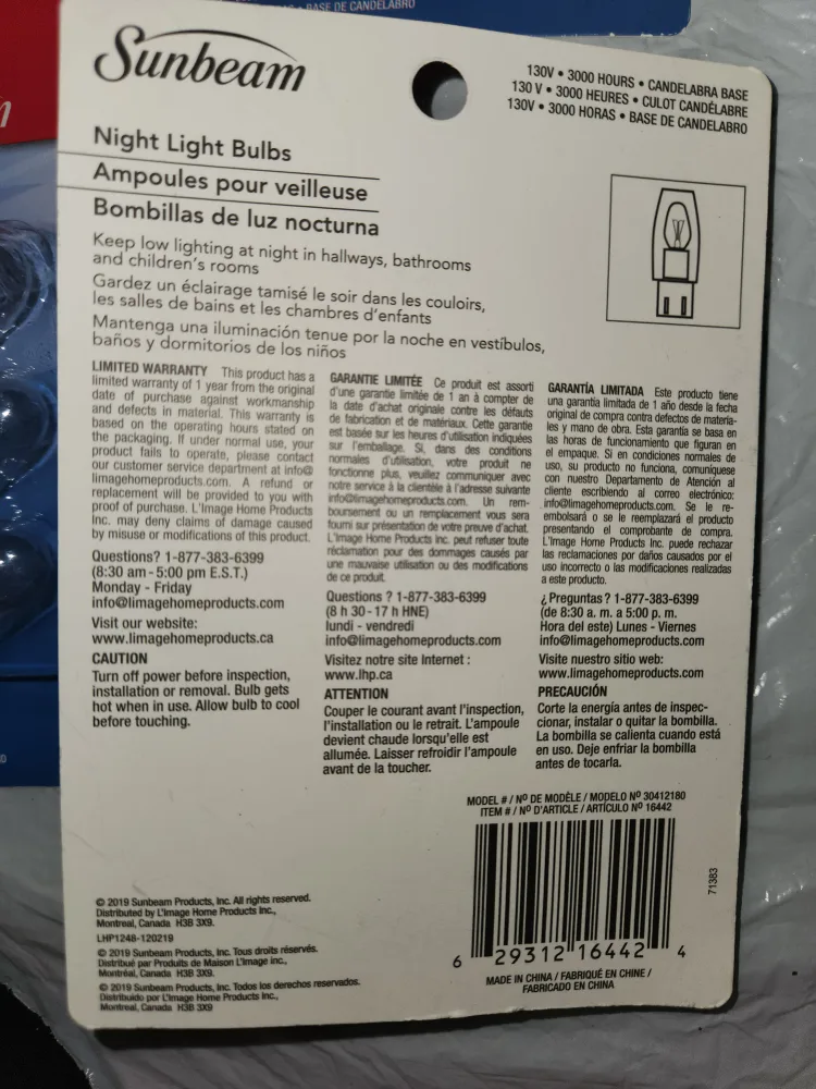 Sunbeam Night Light Bulbs (12 pack) image indicator(3)