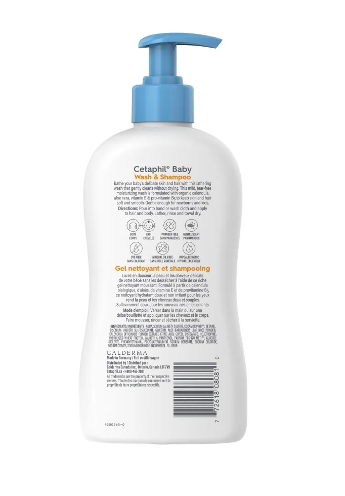 Cetaphil Baby Wash & Shampoo 400ml 💚 image indicator(2)
