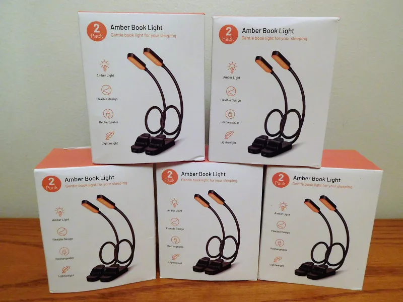 NEW 2-pack Rechargeable LED Book Lights with Flexible Gooseneck image indicator(5)